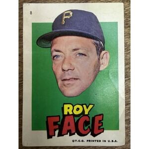 1967 TOPPS BASEBALL PIRATE STICKERS # 8 ROY FACE